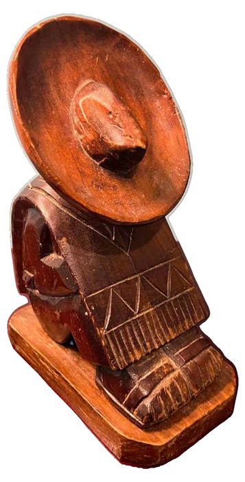 Hand-Carved Mexican Wooden Siesta-Man Single Bookend