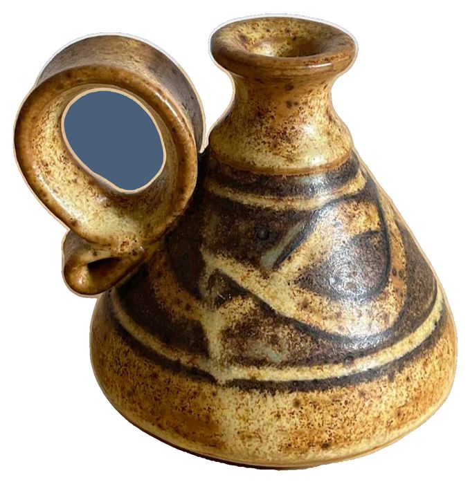 Vintage MCM Speckled Stoneware Vase by Pike Studio Canada