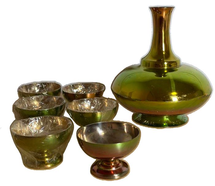 Vintage Soviet “Yerevan” Decanter Set with Six Cups