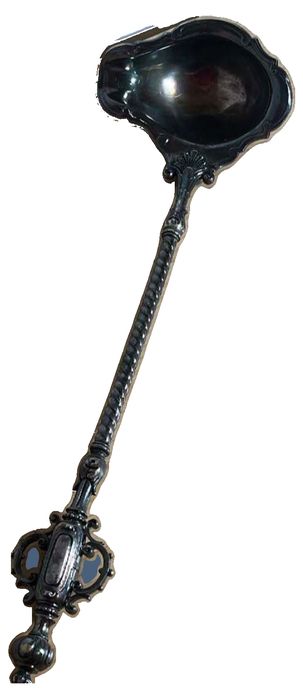 Antique Embossed (H&D) Silver Plated Ladle