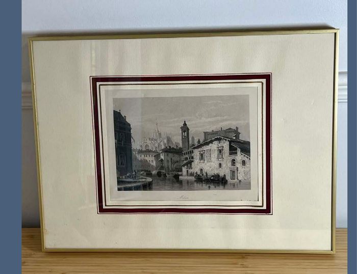 Framed Print of “Boat Scene at Milan”