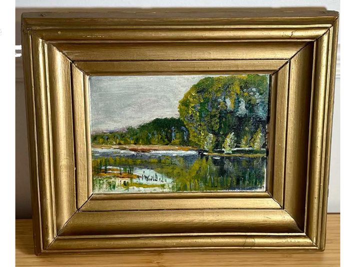 Signed Vintage Mid-Century Oil Landscape Painting