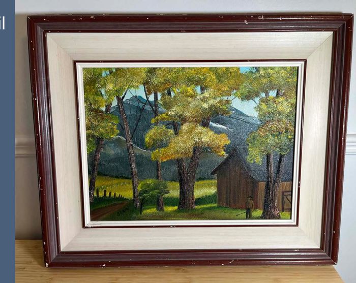 Original Signed Landscape Oil Painting (Fall Trees)