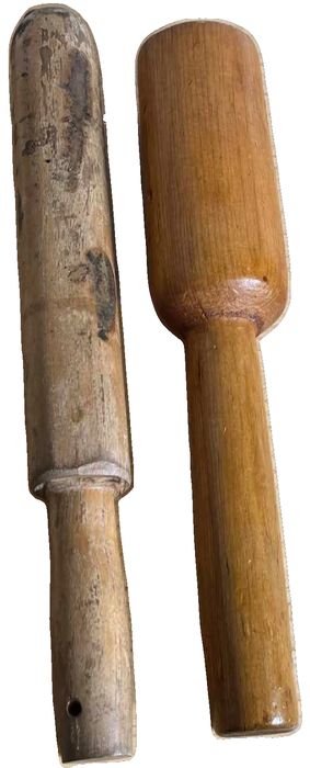 Pair of Vintage Unbranded Wooden Kitchen Tools (Pounder and Rolling Pin)