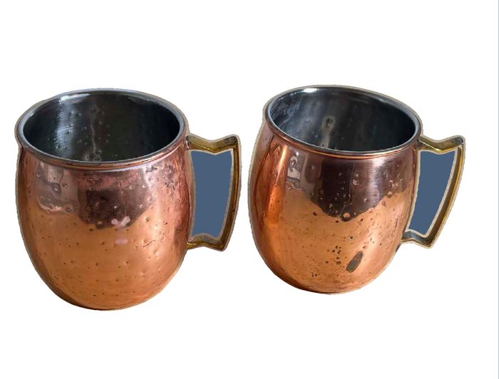 Pair of Hammered Copper Mugs